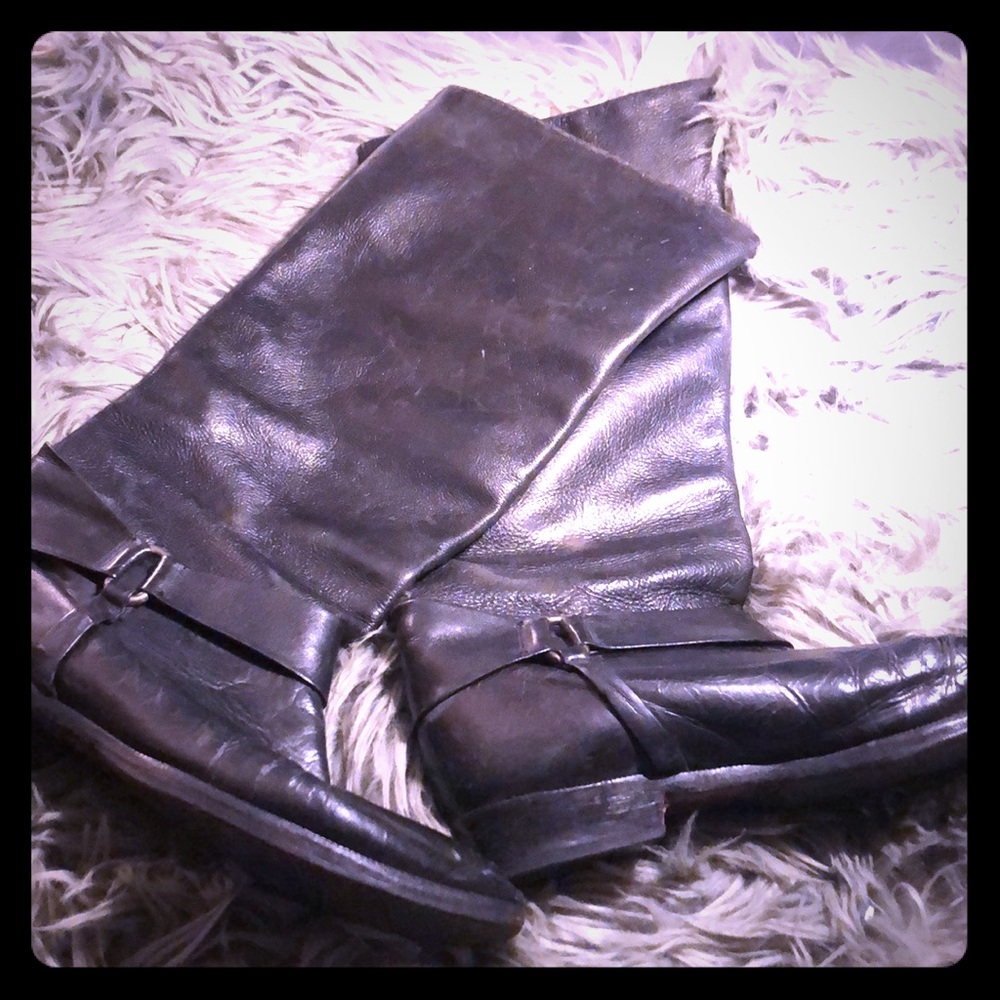 Vintage Italian black leather boots